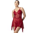Camisola Alça Rendado Tule Com Calcinha More - 71059