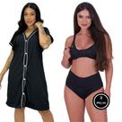 Camisola Americana Botões Sutiã Amamentação Calcinha Pós Parto -c8 COMBO ELIANA E JOLIE