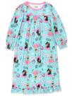 Camisola Barbie Girls Flannel Granny Gown Pijamas Turquesa 4
