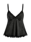 Camisola Cami sem mangas listrada com alça espaguete