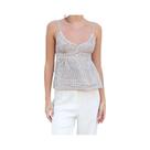 Camisola Casual De Verão Feminina Y2K Com Decote Em V E Barra Com Renda, Estampa Xadrez Sólida