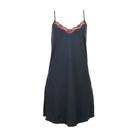 Camisola Cecile Microfibra em Renda Feminina 030449 Cor:PretoTamanho:42