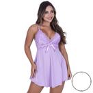 Camisola Clarisse de Microfibra Light e Renda Feminino