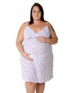 Camisola de Alcinha Floral Plus Size Gestante Amamentação Linda Gestante