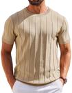 Camisola de manga curta de verão COOFANDY para homens - cáqui