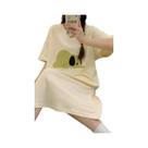 Camisola De Verão plus Size Para Mulheres Em Seda Gelada, Manga Curta, Decote Redondo, Comprimento