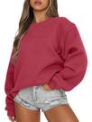 Camisola EFAN Christmas para mulheres com gola redonda vermelha XL