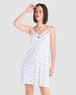 Camisola Feminina Alças Estampada Âncoras Azul Marinho Lohe