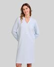 Camisola Feminina Cetim Manga Longa Azul Celeste Lohe