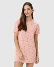 Camisola feminina estampada malha roupa de dormir
