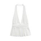 Camisola Feminina Sexy Halter Sem Mangas Costas Nuas Para O Verão - Top De Praia Estilo High Street Camisola Feminina Sexy Halter Sem Mangas Costas Nuas Para O Verão - Top De Praia Estilo High Street