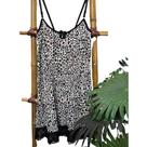 Camisola Liganete de Onça Sexy S/ Bojo Estampado e Renda