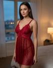 Camisola Love Rubi em tulle e renda com escrita na calcinha TODA SUA