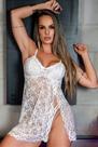 Camisola Luxo em Rendão com Fenda Lateral Branca - Sexy e Confortável