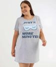 Camisola Plus Size Estampa Frase Marisa Cinza-88035
