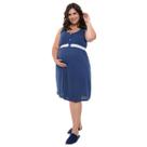 Camisola Plus Size Linda Gestante Regata Amamentação com Renda