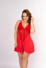 Camisola Plus Size Renda Soltinha Fenda Frontal Sem Bojo Decote