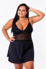Camisola Plus Size Sensual Sem Bojo Detalhe em Renda Lingerie Feminina Pijama Sexy Linha Noite