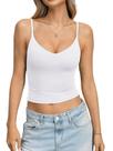 Camisola regata feminina EasyGala com forro duplo, blusa curta, branca