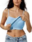 Camisola regata ZeroBound com sutiã de prateleira para mulheres azul XL