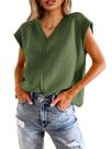 Camisola Saodimallsu feminina de verão, manga curta, decote em V