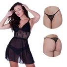 Camisola sem Bojo com Calcinha Tule Transparente - c4 CAMISOLA JOANA