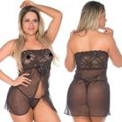 Camisola Sensual Sedução Pimenta Sexy Preta - Sexshop Camisola Sensual Sedução Pimenta Sexy Preta - Sexshop
