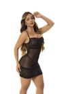 Camisola Sensual Transparente Renda e Tule Com Calcinha