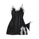 Camisola Sexy em Roxo Claro com Decote Profundo para Mulheres, Conjunto de Lingerie