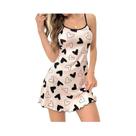 Camisola Sexy Feminina com Estampa de Borboleta Rosa - Gola Redonda e Coxa Alta