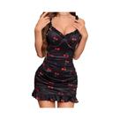 Camisola Sexy Feminina Estampada Com Decote V Profundo, Mini, Plissada E Justa Ao Corpo
