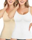 Camisola Shapewear AURUZA Tummy Control Plus Size bege+branco