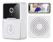 Campainha C/ Câmera Wifi S Fio Inteligente Interfone C Áud Cor Branco 127/220v
