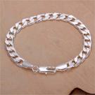 Campeão Vendas Pulseira Masculina Grumet 8mm Prata 925 20cm Banhada Grossa Acessório Masculino