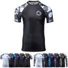 Camuflagem Rashguard Gold BJJ Camo de manga curta para Jiu Jitsu - Black M