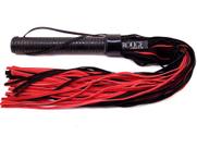 Camurça Flogger Rouge Luxury Bondage preta/vermelha com 69 cm de comprimento Camurça Flogger Rouge Luxury Bondage preta/vermelha com 69 cm de comprimento