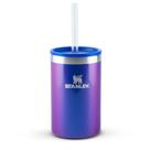 Can cooler stanley com canudo em aço inoxidável 296ml azul sapphire shimmer 08449-00