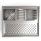 Canal Organizador Calha Quadrada 48x40cm com Escorredor de Pratos, Talheres e Copos - HouseUP