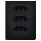 Canaleta PVC Jeri Blac Conjunto 3 Tomadas 10A Romazi