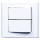 Canaleta PVC Jeri Conjunto 2 Interruptores Simples Branco Romazi