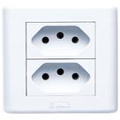 Canaleta PVC Jeri Conjunto 2 Tomadas 2P+T 10A Branco Romazi