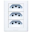 Canaleta PVC Jeri Conjunto 3 Tomadas 2P+T 10A Branco Romazi