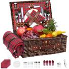 Canasta de Picnic Neti Neti de Mimbre para 4 Personas con Enfriador y Manta