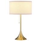 Candeeiro de mesa Benzara Mikka Pull-Chain Gold Beige 36x36x61cm Candeeiro de mesa Benzara Mikka Pull-Chain Gold Beige 36x36x61cm