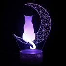Candeeiro de mesa Cat 3D USB acrílico e ABS para presente de aniversário