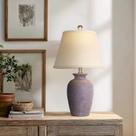 Candeeiro de mesa Cinkeda 22" Rustic Purple Ceramic Pot