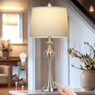 Candeeiro de mesa CINSARY Silver Metal Base LED Touch Control