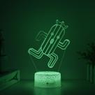 Candeeiro de mesa colorido Night Light Cactus 3D Remote Control