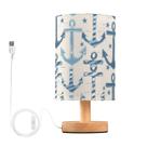 Candeeiro de mesa de cabeceira MFTJYO Anchor Blue Ocean com porta USB Candeeiro de mesa de cabeceira MFTJYO Anchor Blue Ocean com porta USB
