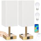 Candeeiro de mesa de cabeceira Soilsiu Pleate USB C e A Portas 2 AC